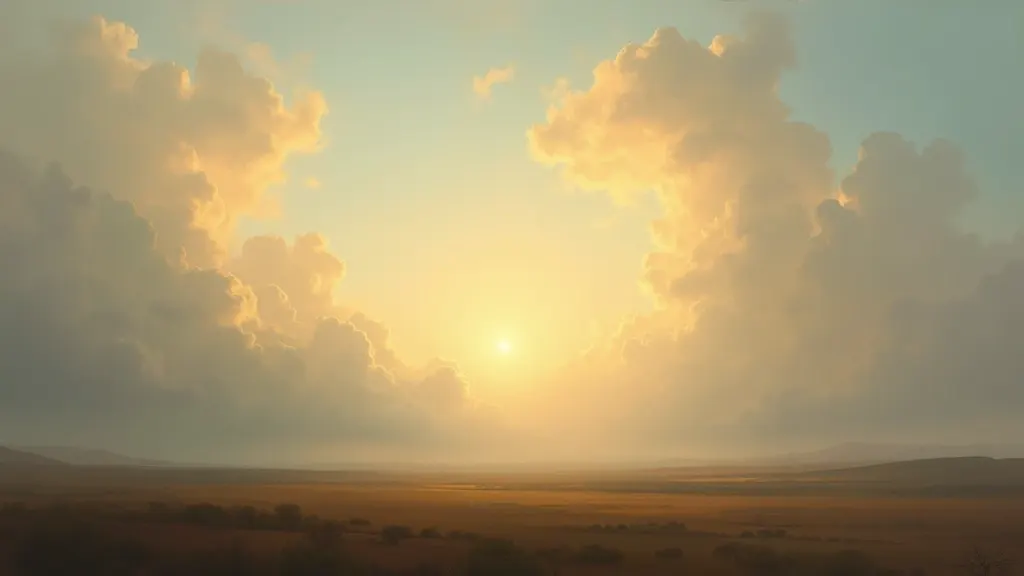 Illustration: sunlight breaking through heavy clouds